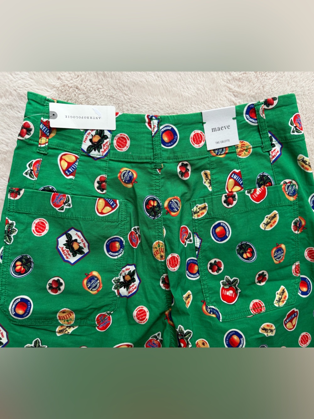 NWT Anthro Maeve The Colette Cropped Wide-Leg Pants Magic Fabric Green Size 28 - Picture 7 of 8